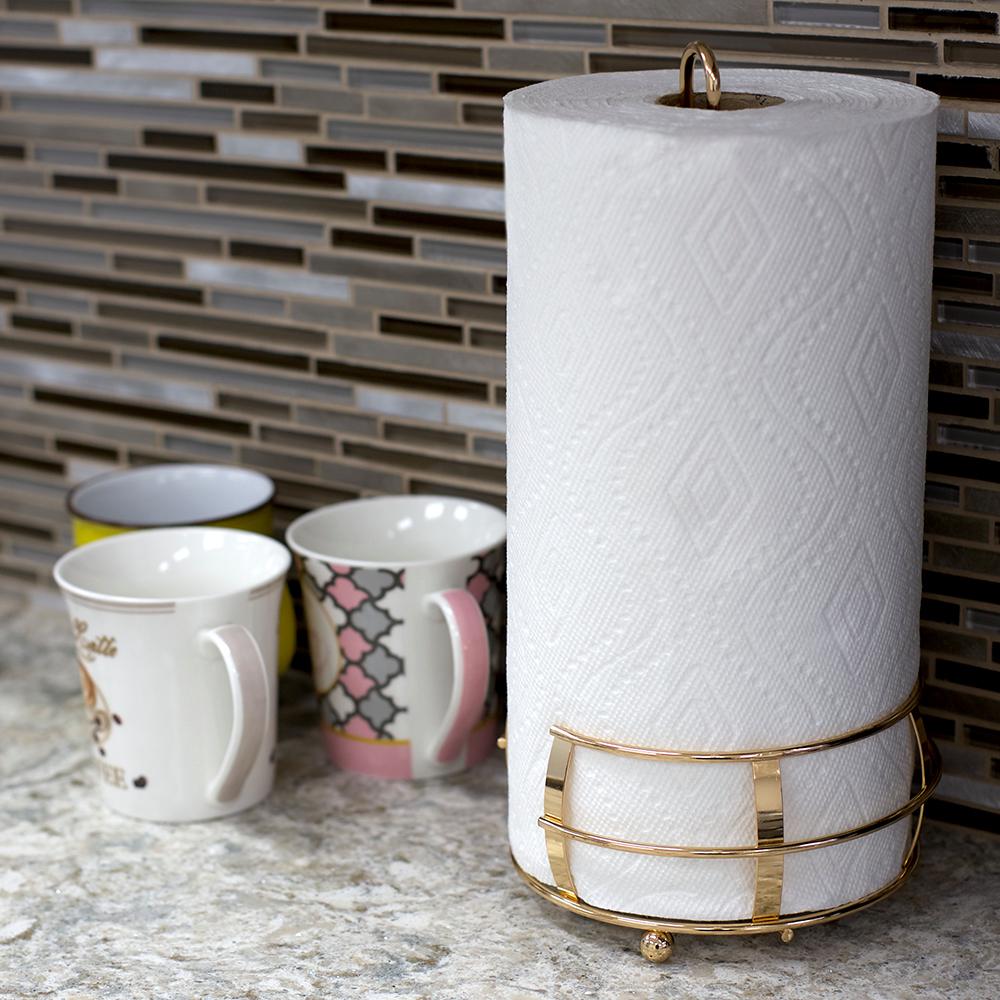 Rose Gold Paper Towel Holders Countertop Storage The Home Depot