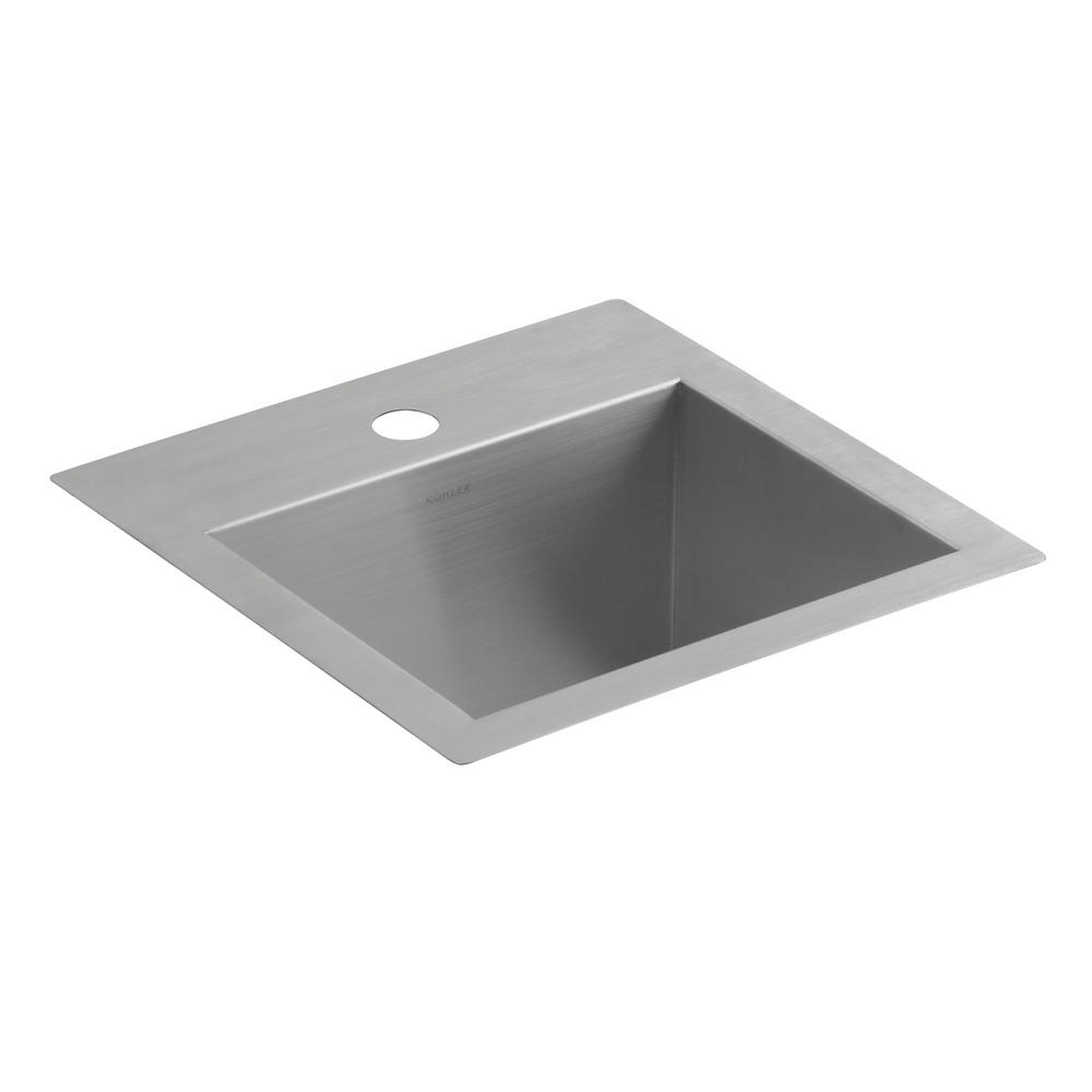 Lyric Dual Mount Stainless Steel 15 In 1 Hole Single Bowl Bar Sink