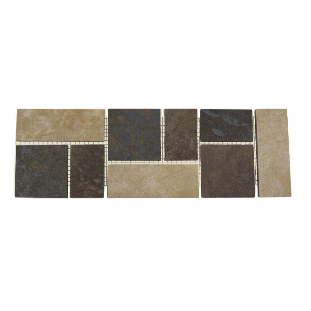 Daltile Continental Slate MultiColored 4 in. x 12 in. Porcelain
