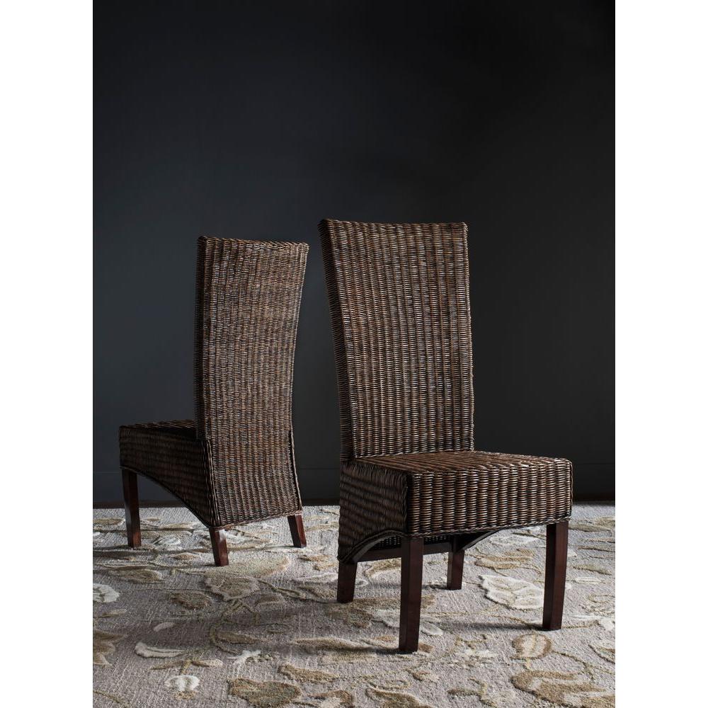 Safavieh Siesta Honey Black Wicker Side Chair Set Of 2