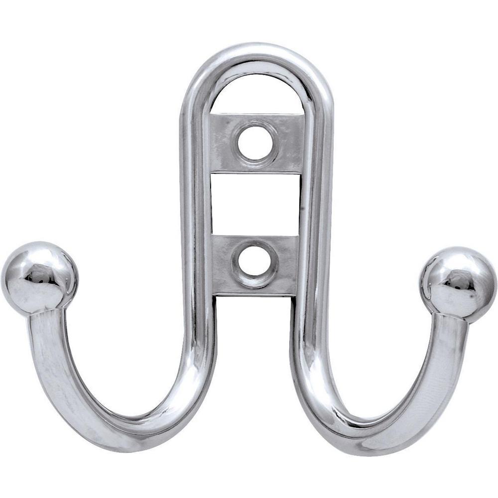 Liberty 2-7/10 in. Chrome Ball End Double Wall Hook-B46115Z-CHR-C - The ...