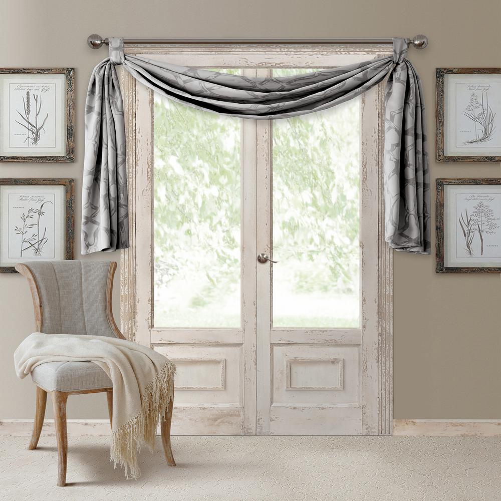 gray curtain scarf