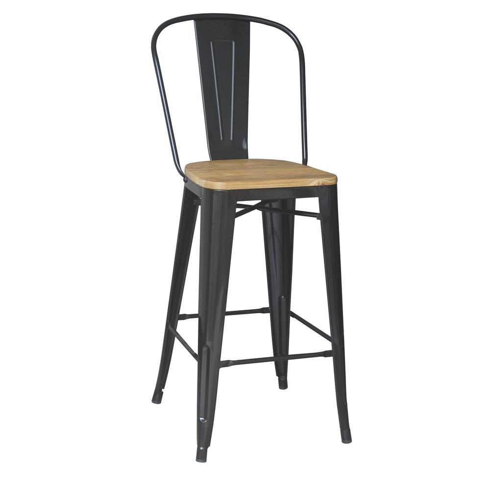 StyleWell 29 in. Black Backed Bar Stool (Set of 2), Natural/Black was $139.0 now $83.4 (40.0% off)