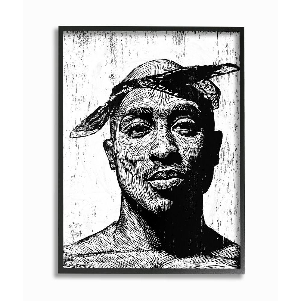Stupell Industries Tupac Smalls Famous People Portrait By Neil Shigley Framed Abstract Wall Art 20 In X 16 In Aa 160 Fr 16x20 The Home Depot