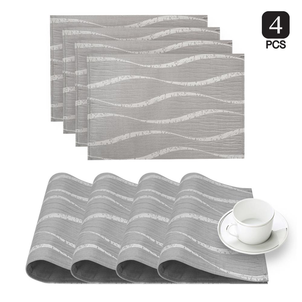 Dainty Home Galaxy Silver Metallic Square Placemat (Set of 4