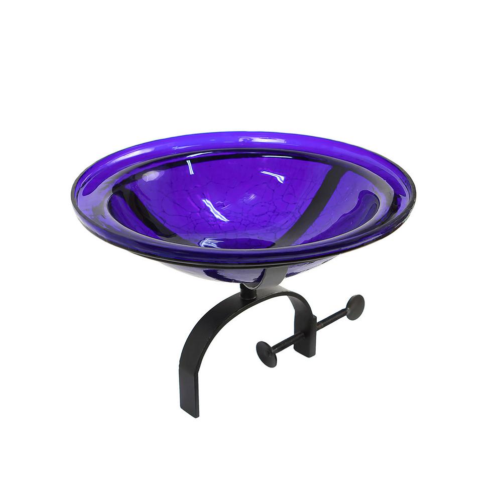 Achla Designs CGB-01CB-WM 12 Inch Cobalt Blue Crackle Wall Mount Bracket Birdbath