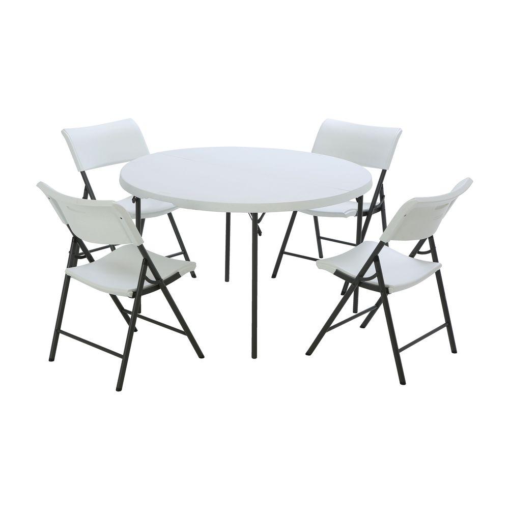plastic folding table and chairs set