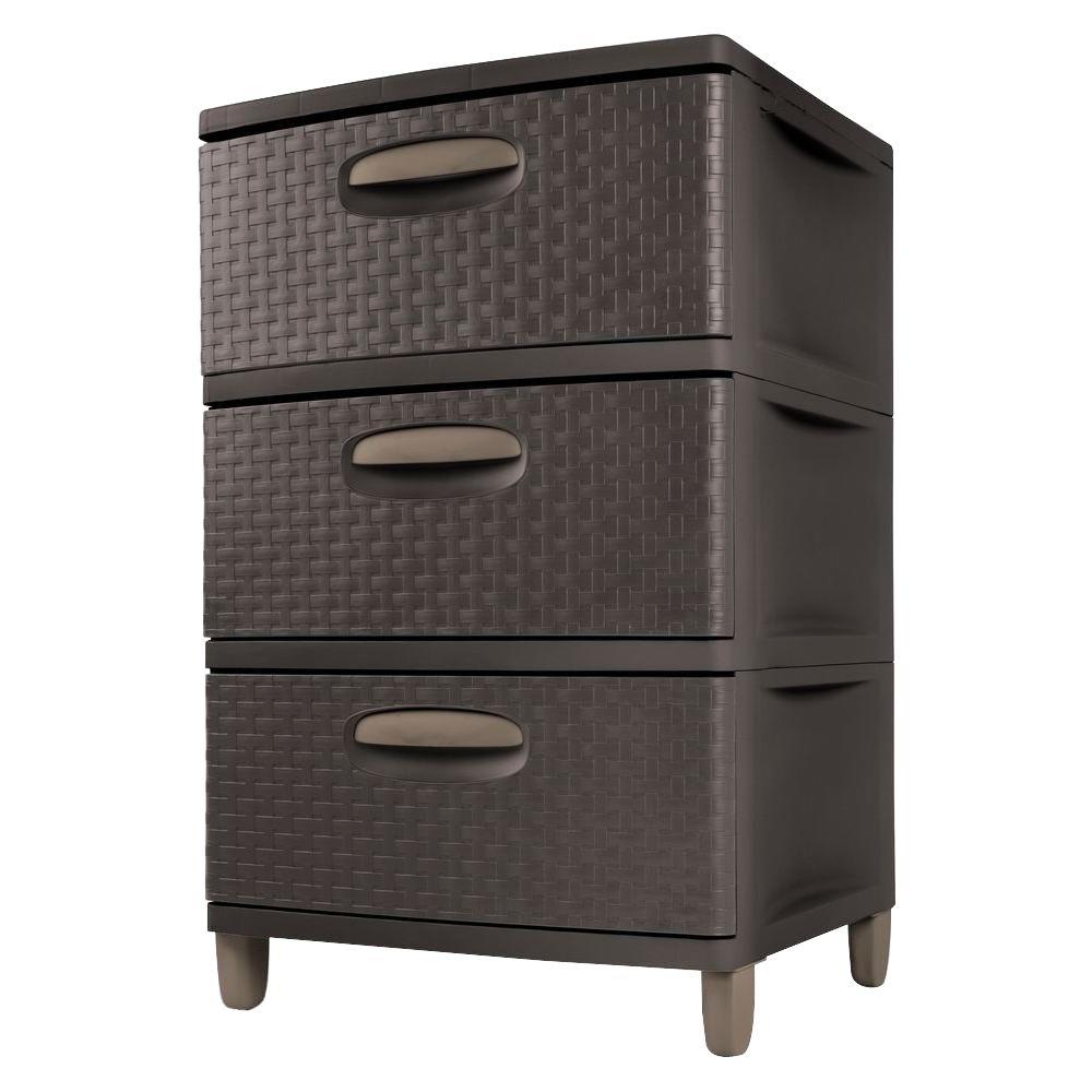 Sterilite 3 Weave Drawer Unit Espresso