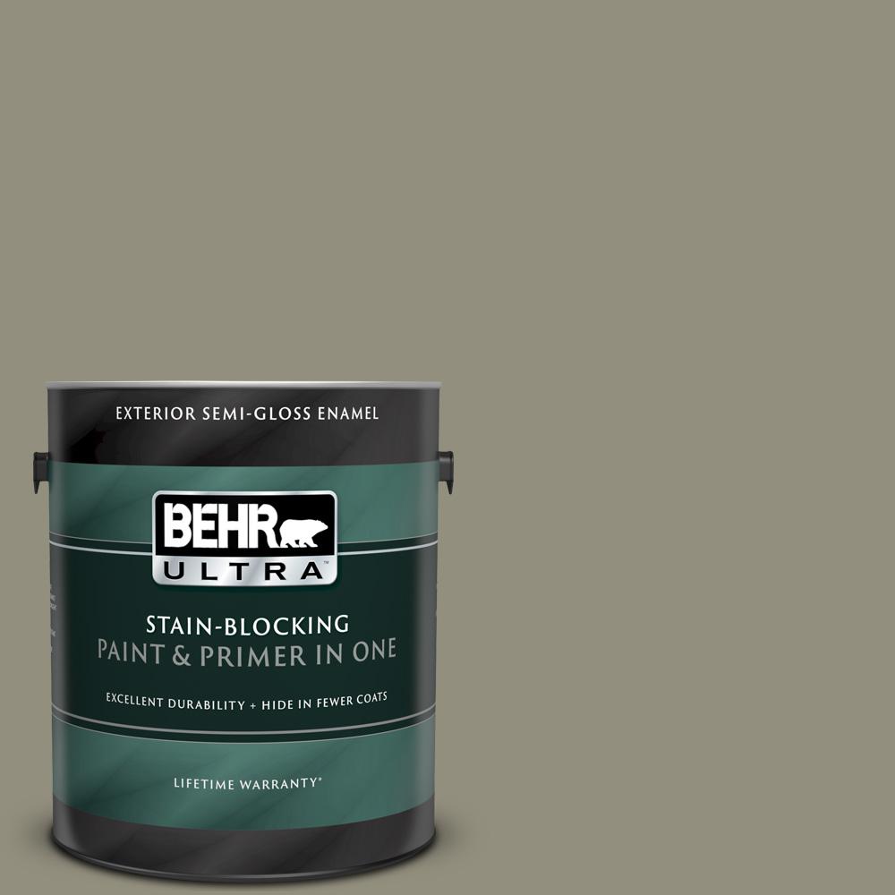 BEHR ULTRA 1 gal. N3505 Muted Sage SemiGloss Enamel Exterior Paint