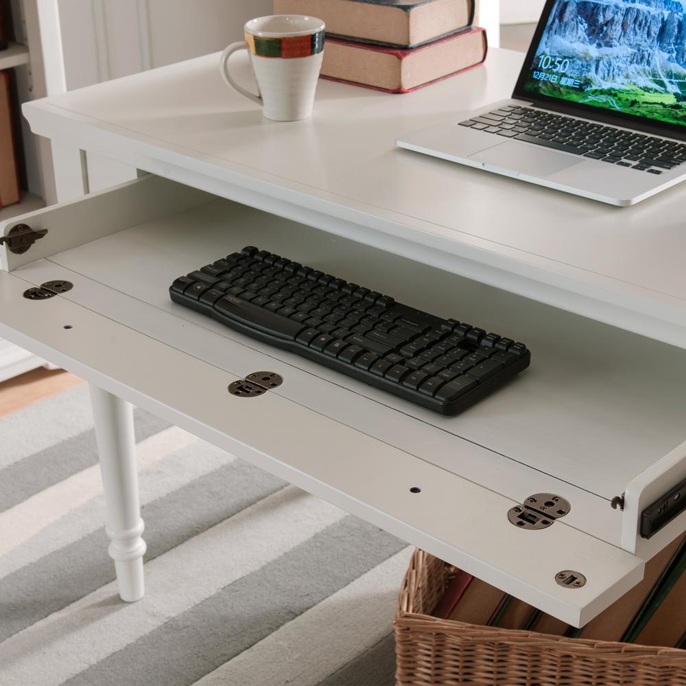 Leick Home Cottage White Turned Leg Laptop Desk With Center Drawer Leick Home Cottage White Turned Leg