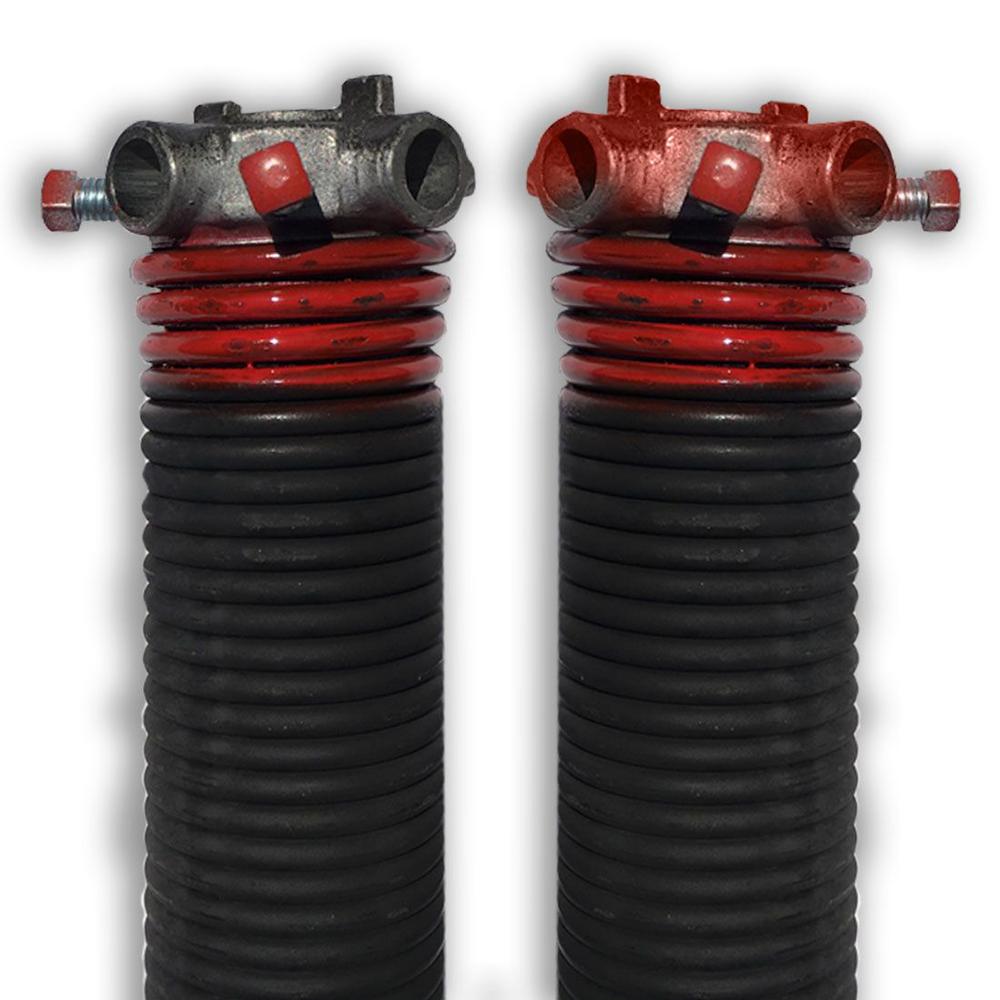 Dura Lift 0 225 In Wire X 2 D 27 L Torsion Springs Red Left And Right Wound Pair For Sectional Garage Doors Dltr227b The Home Depot - Garage Door Opener Springs Home Depot