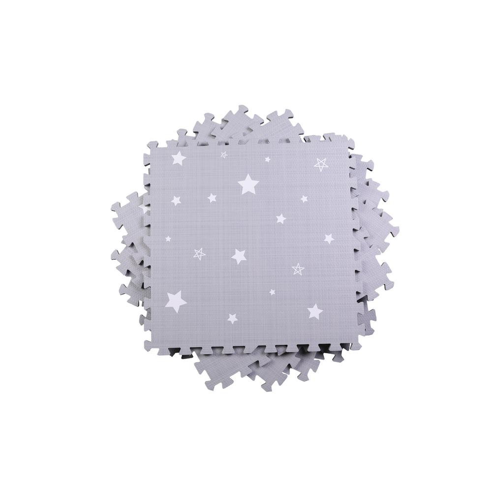 Ottomanson Soft Eva Foam Play Mat Flooring Tiles, Gray, 24 ...