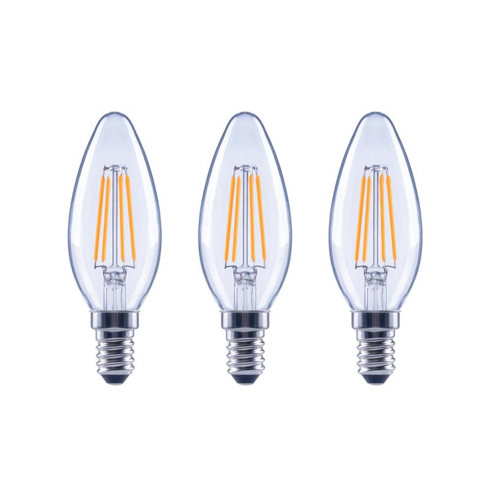 FG-03299 60-Watt Equivalent B11 Dimmable Energy Star Clear Glass Filament Vintage Edison LED Light Bulb in Soft White 3-Pack
