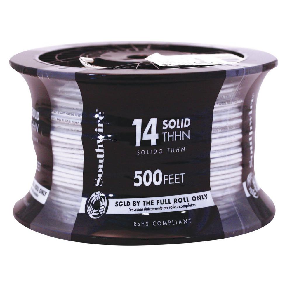 Southwire 500 Ft 14 Gauge Black Solid THHN CU Single Conductor Electrical Wire