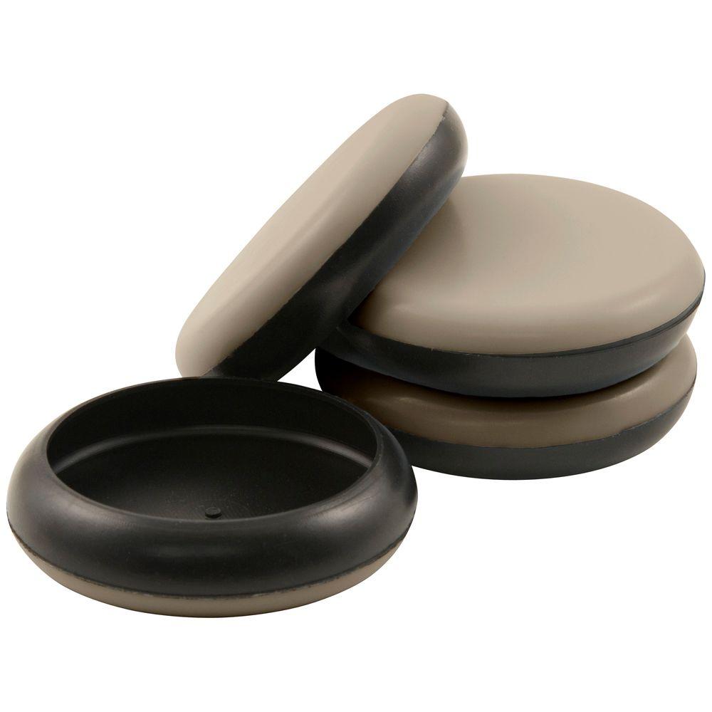 Everbilt 17/8 in. 21/8 in. Adhesive Round Cupped Slider (4 per Pack