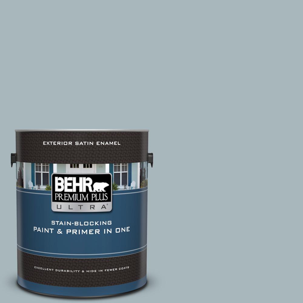 BEHR Premium Plus Ultra 1 gal. N4703 Half Sea Fog Satin Enamel