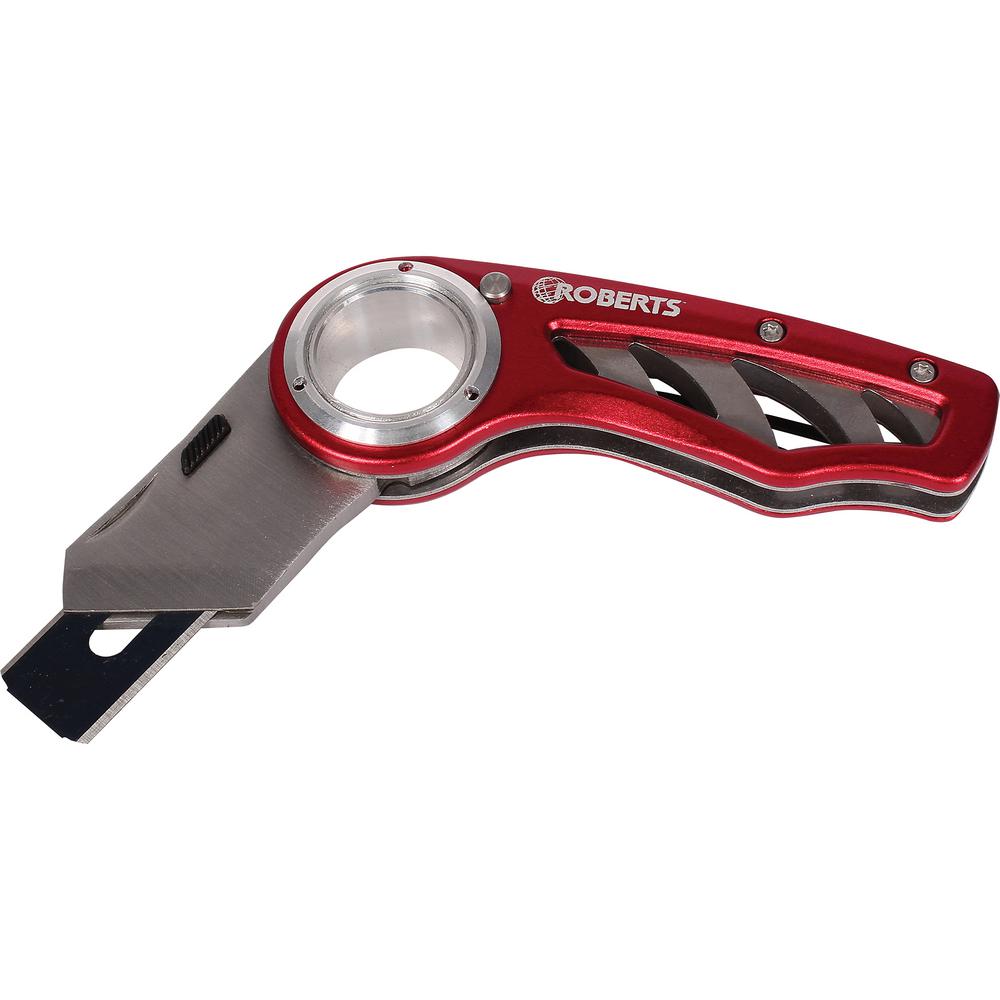 Folding Carpet Install Utility Knife Finger Loop Belt Clip Steel Blade