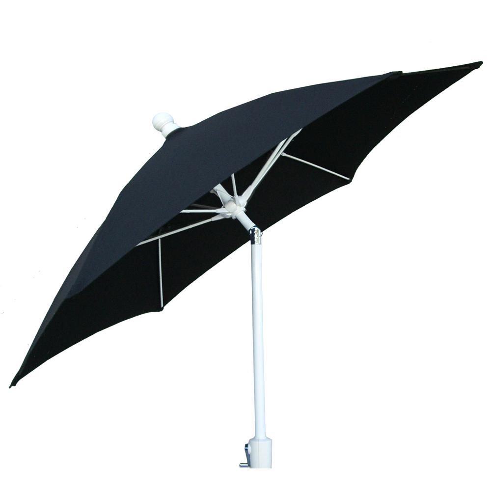 7 5 Ft White Pole Tilt Terrace Patio Umbrella In Black 7tcrw T Bk 7 5 Ft White Pole Tilt Terrace Patio
