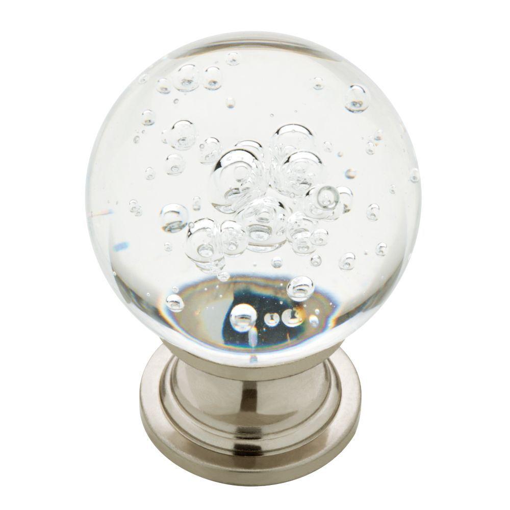 Liberty 1 3 5 In Satin Nickel With Clear Bubble Glass Round