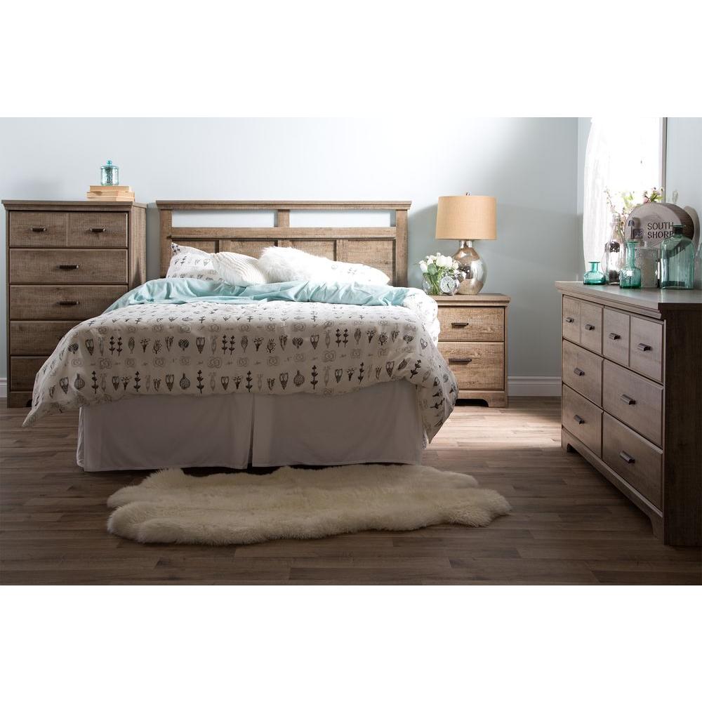 Weathered Oak Nightstands Bedroom Furniture The Home Depot