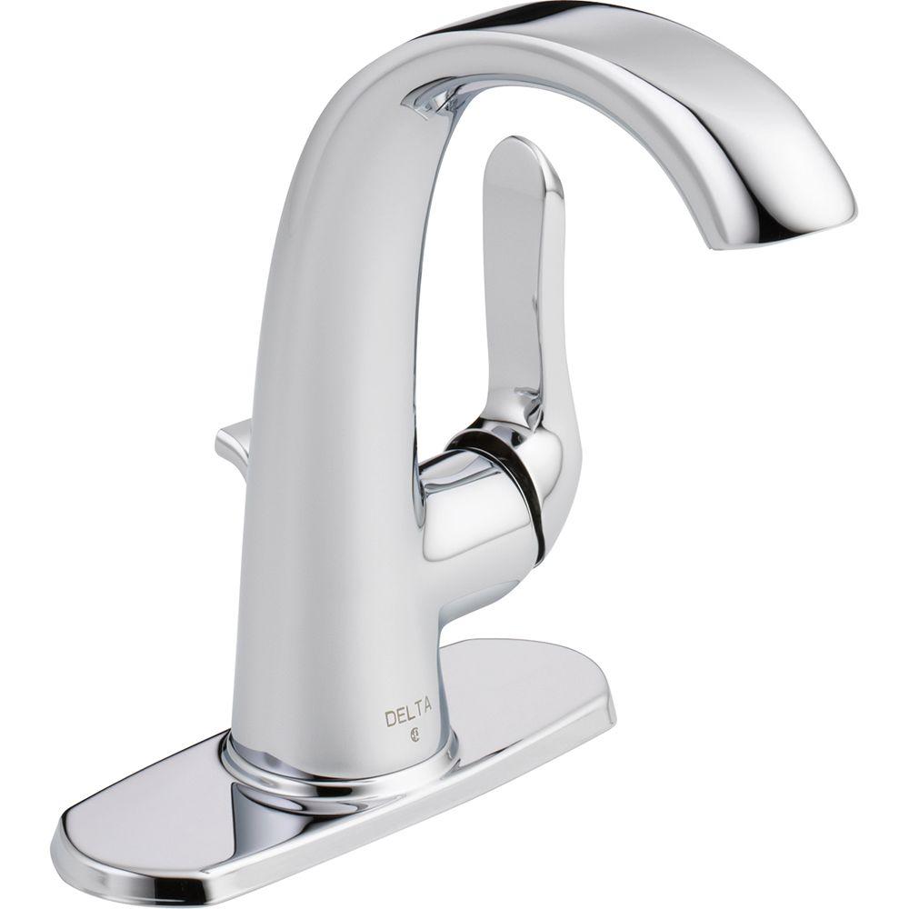 Delta Soline Single Hole Single Handle Bathroom Faucet In Chrome 15714lf Eco The Home Depot