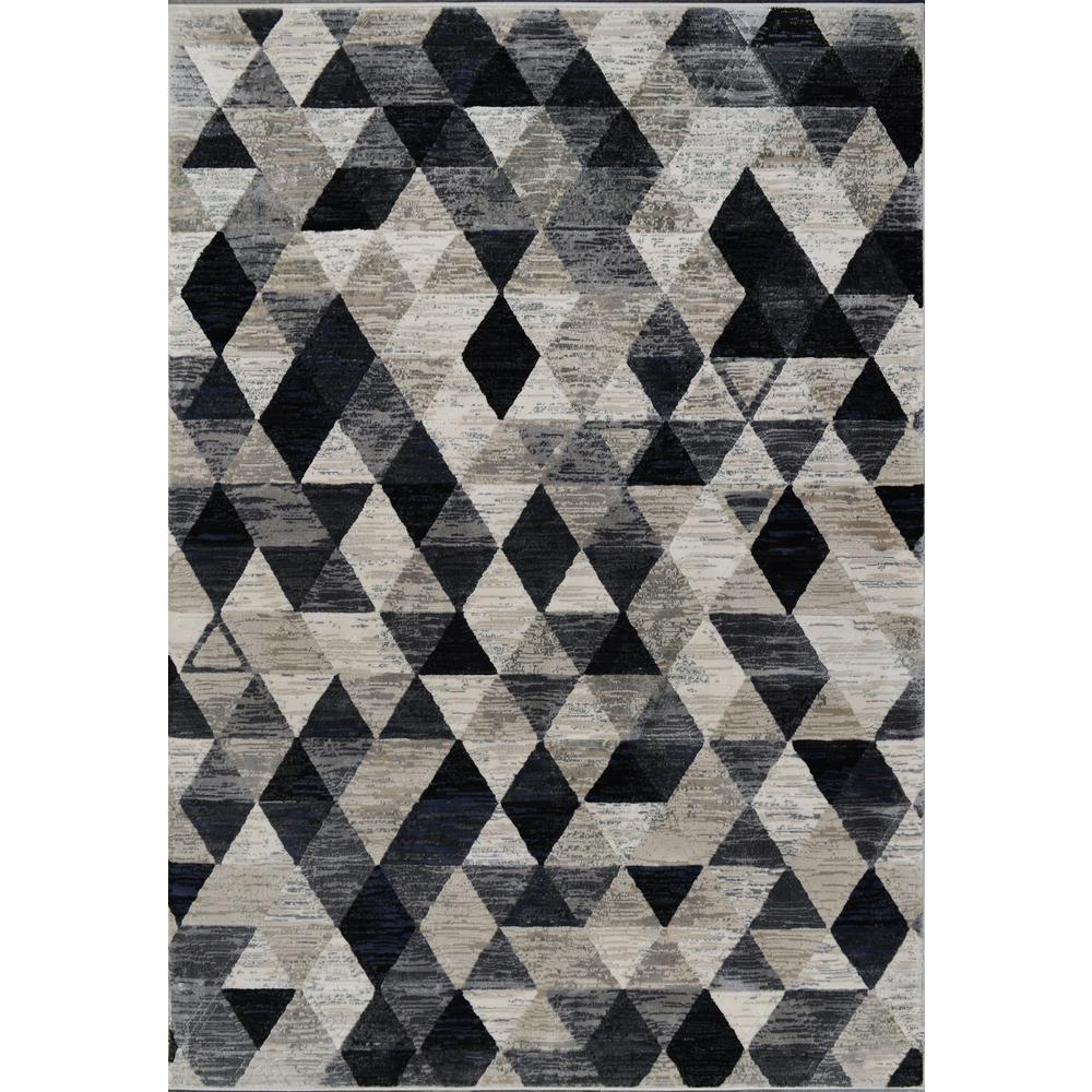 Home Dynamix Bazaar Stitch Beige/Black/Blue 5 ft. 2 in. x 7 ft. 2 in
