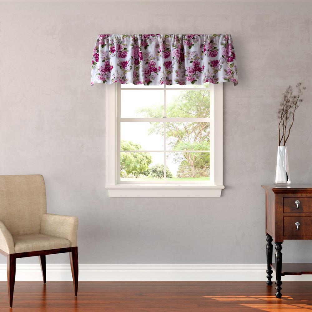 Laura Ashley Lidia 15 in. L Cotton Pole Top Valance in Pink209898