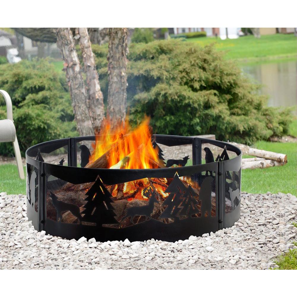 Pleasant Hearth Wilderness 36 In X 12 In Steel Fire Pit Ring In