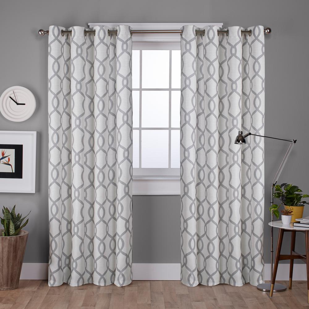 Kochi 52 in. W x 108 in. L Linen Blend Grommet Top Curtain Panel in ...