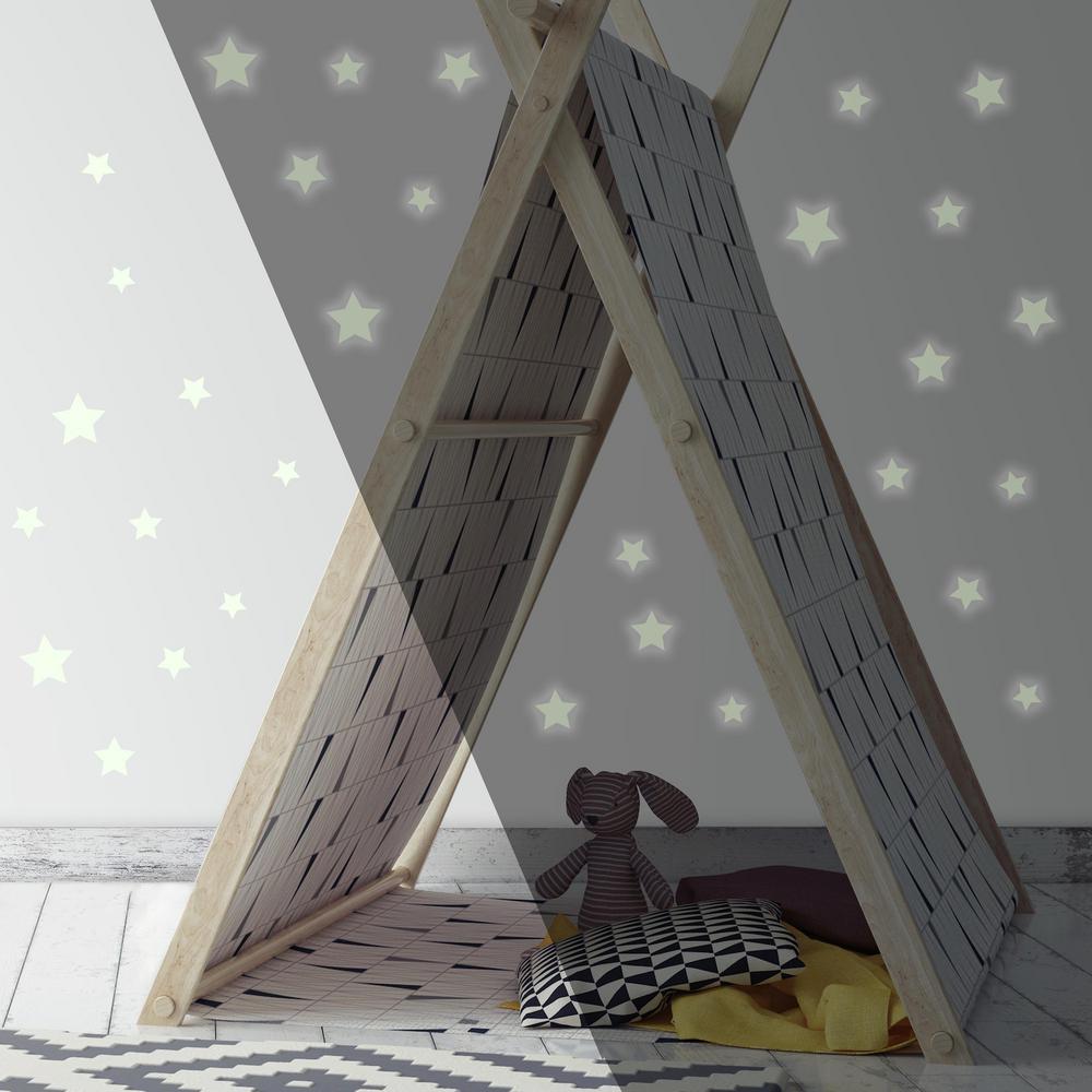 5 In X 11 5 In Glow In The Dark Stars 60 Piece Peel And Stick Wall Decals