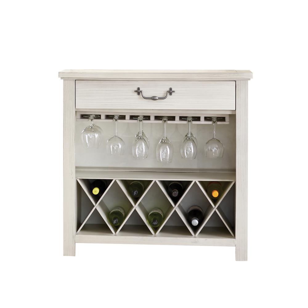 Os Home And Office Furniture Harper S Branch Off White Wine Rack With Bottle And Stemware Storage 37 200 The Home Depot