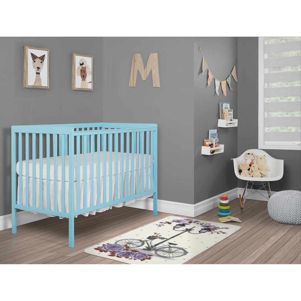 light blue crib