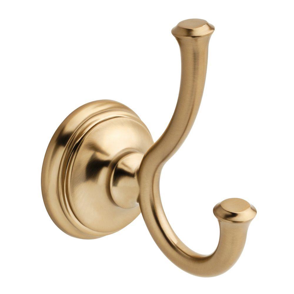 Delta Cassidy Double Towel Hook in Champagne Bronze-79735-CZ - The Home ...