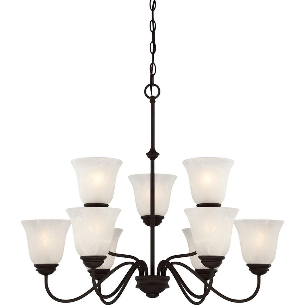 Volume Lighting Hammond 9Light Antique Bronze Interior Chandelier