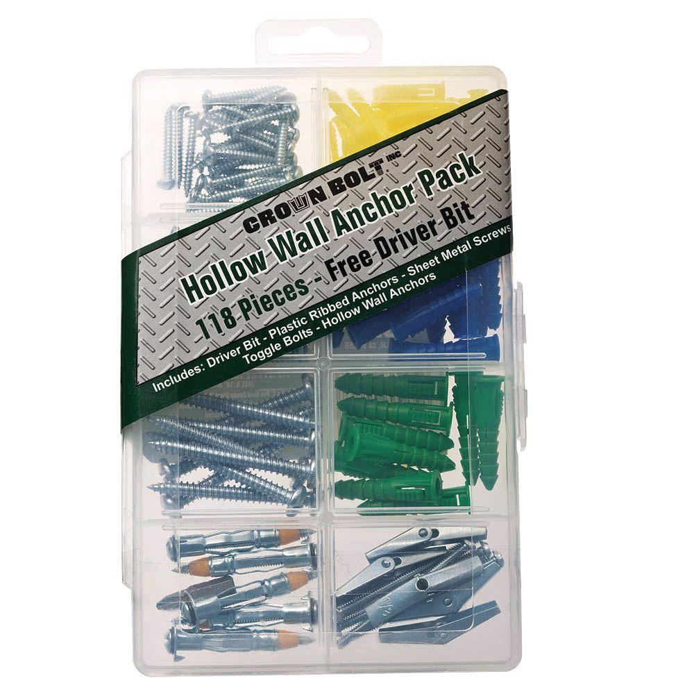 Hollow Wall Anchor Pack 118 Piece 802454 The Home Depot
