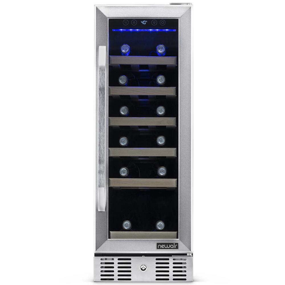 NewAir Single Zone 19Bottle BuiltIn Compact Size Wine Cooler Fridge