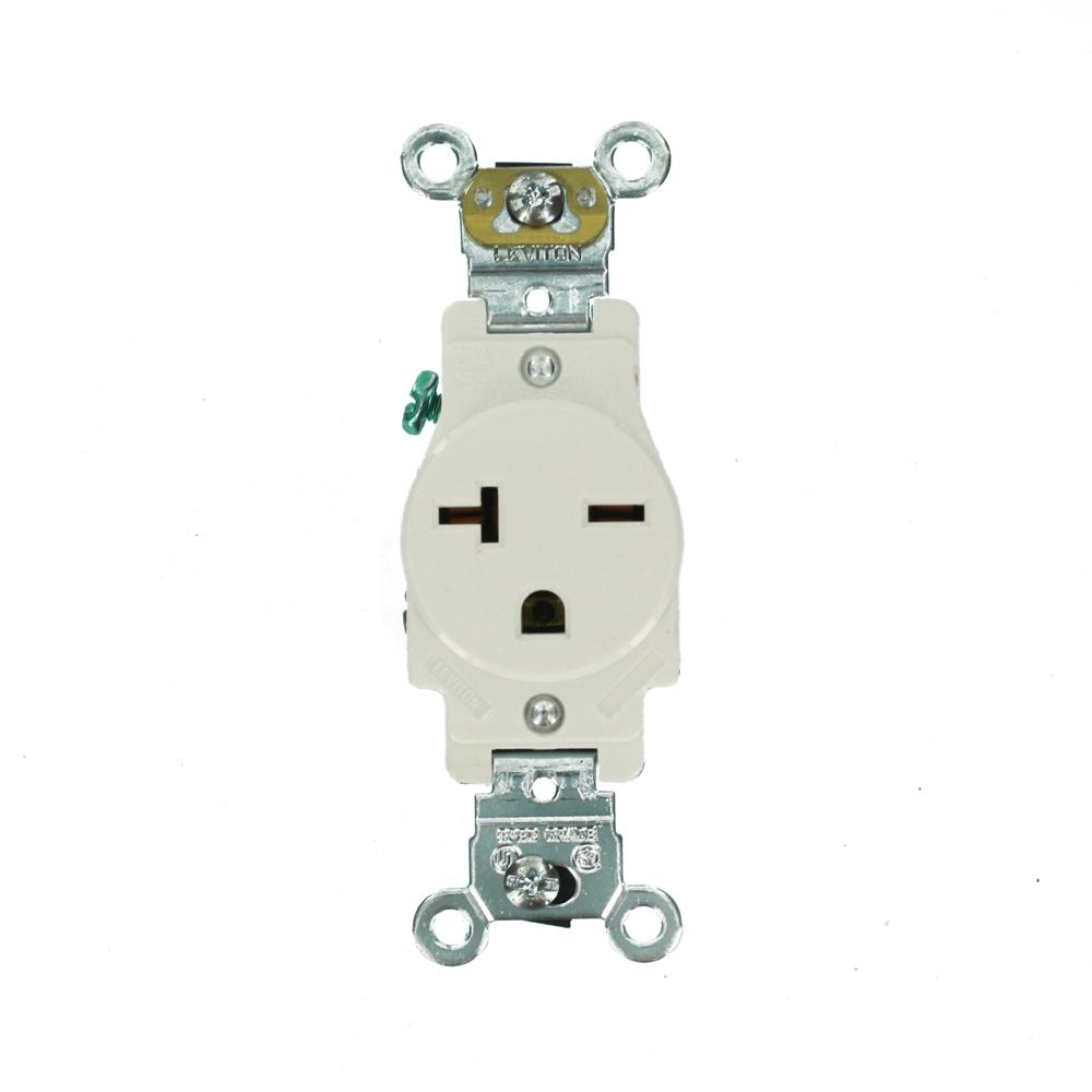 Leviton Self Grounding Single Outlet 20Amp Industrial Grade Heavy Duty ...