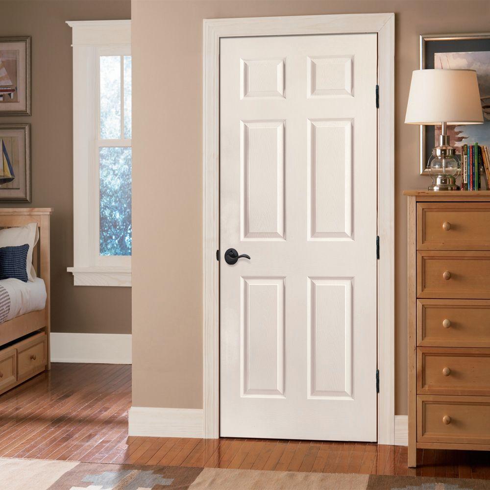 Masonite 28 In X 80 In 6 Panel Left Handed Hollow Core Textured