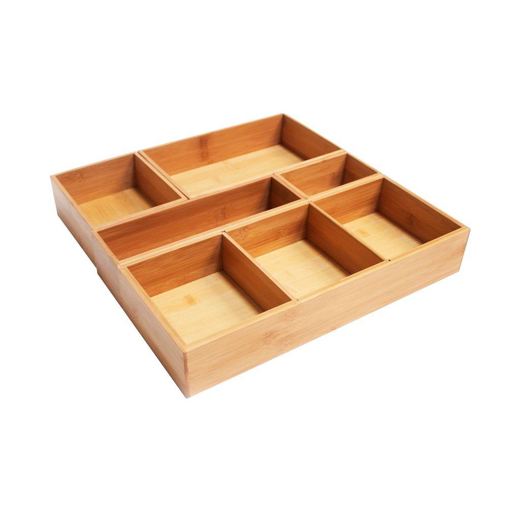 Seville Classics 15 in. Bamboo Drawer Organizer BoxBMB17052 The Home
