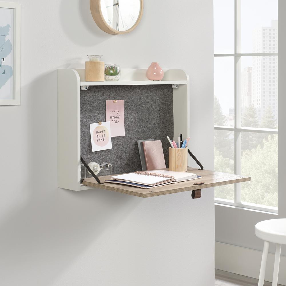 Sauder Anda Norr White Wall Mount Desk 423547 The Home Depot