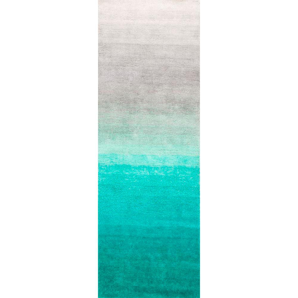 Nuloom Ombre Turquoise 3 Ft X 8 Runner Rug Hjos02a 2608 Nuloom Ombre Turquoise 3 Ft X 8 Runner Rug