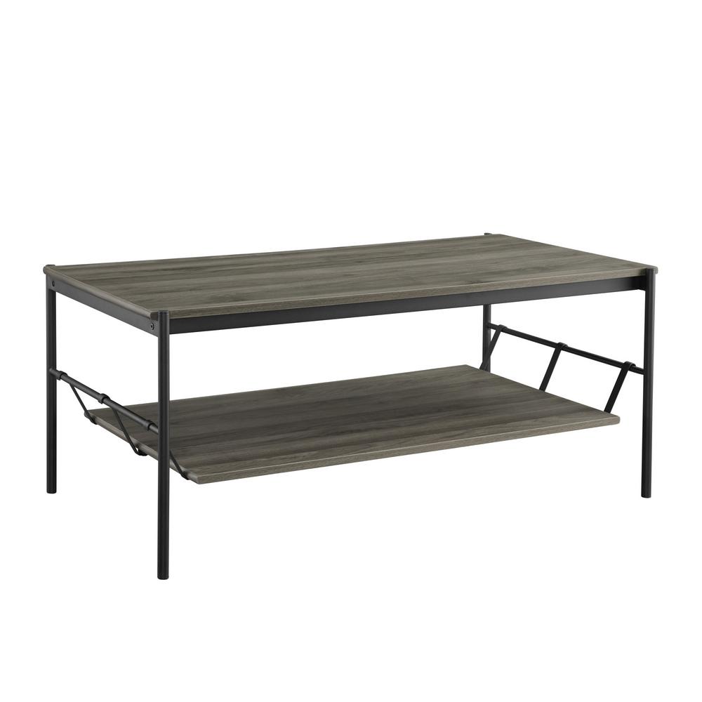 Welwick Designs Slate Grey Modern Coffee Table With Removable Hanging Lower Shelf Hd8165 The Home Depot - Slate Coffee Table With Shelf And Drawers Welwick Designs Slate Grey Modern Coffee Table With Removable Hanging Lower Shelf Hd8165 The Home Depot - Slate Coffee Table With Shelf And Drawers