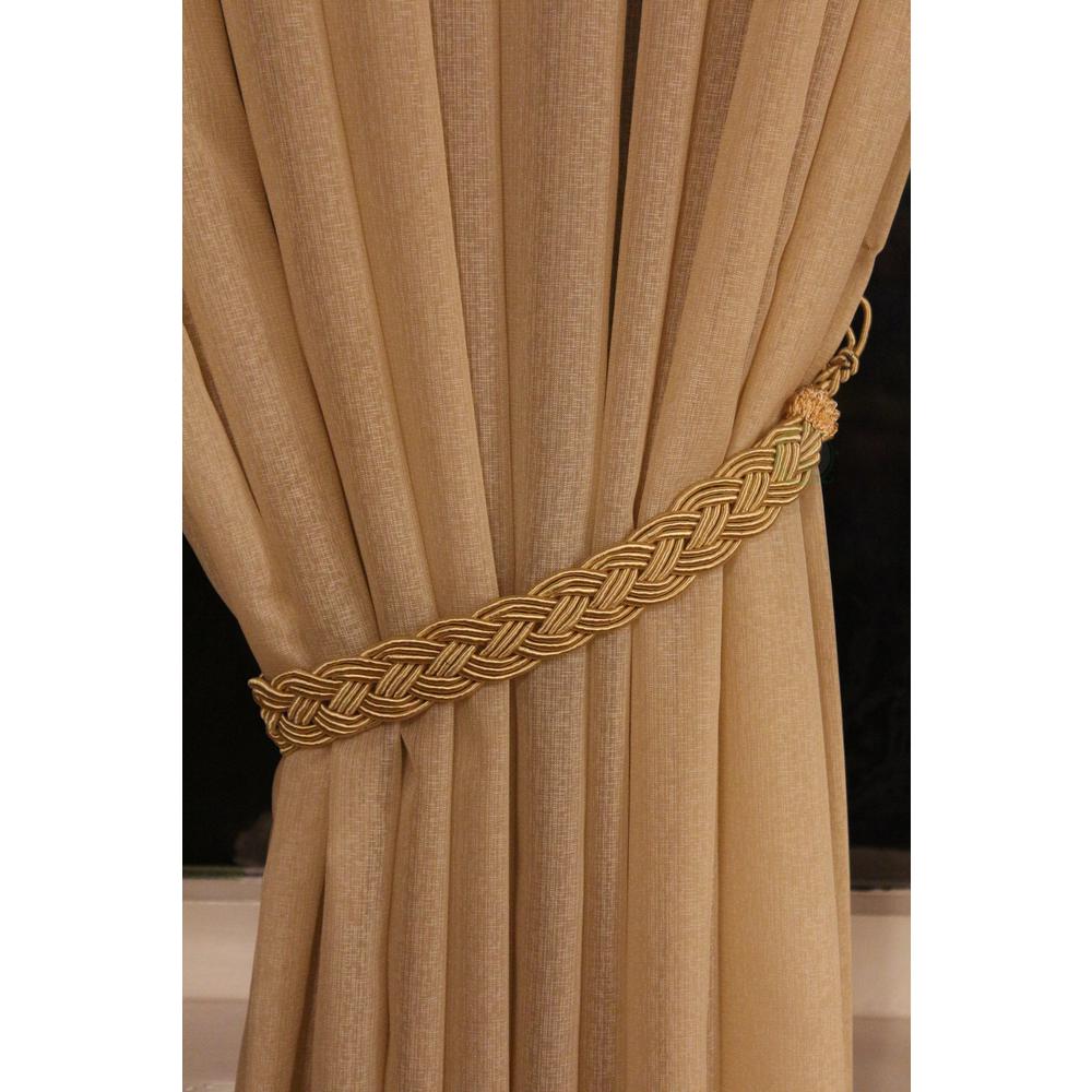 Vintiquewise Pair Of Gold Rope Curtain Tie Back Qi003210 The