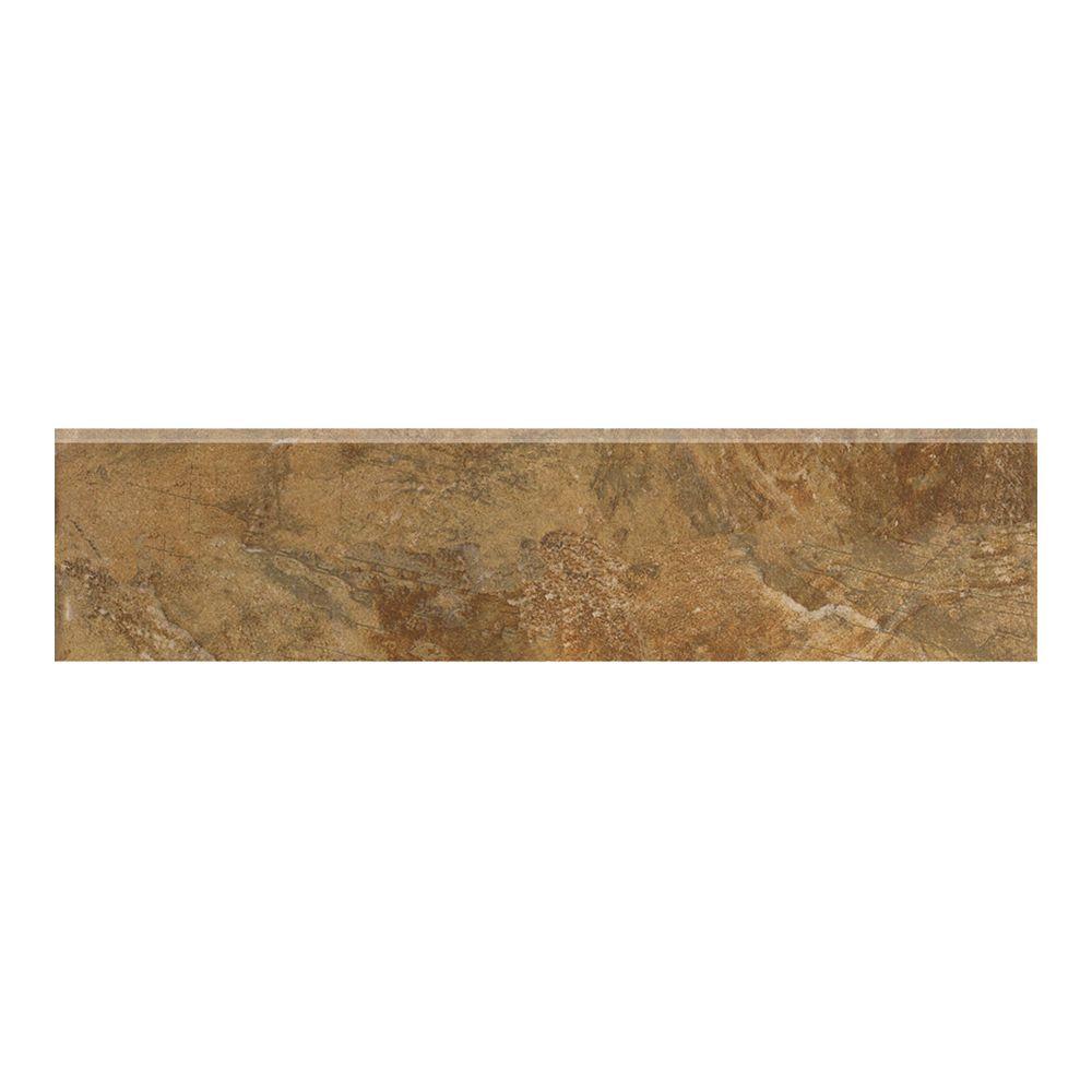 Shower Floor Wall Bullnose Surface Cap Tile Trim The Imperial Slate 3 In X 12 Tan Ceramic Bullnose Floor And Wall Tile