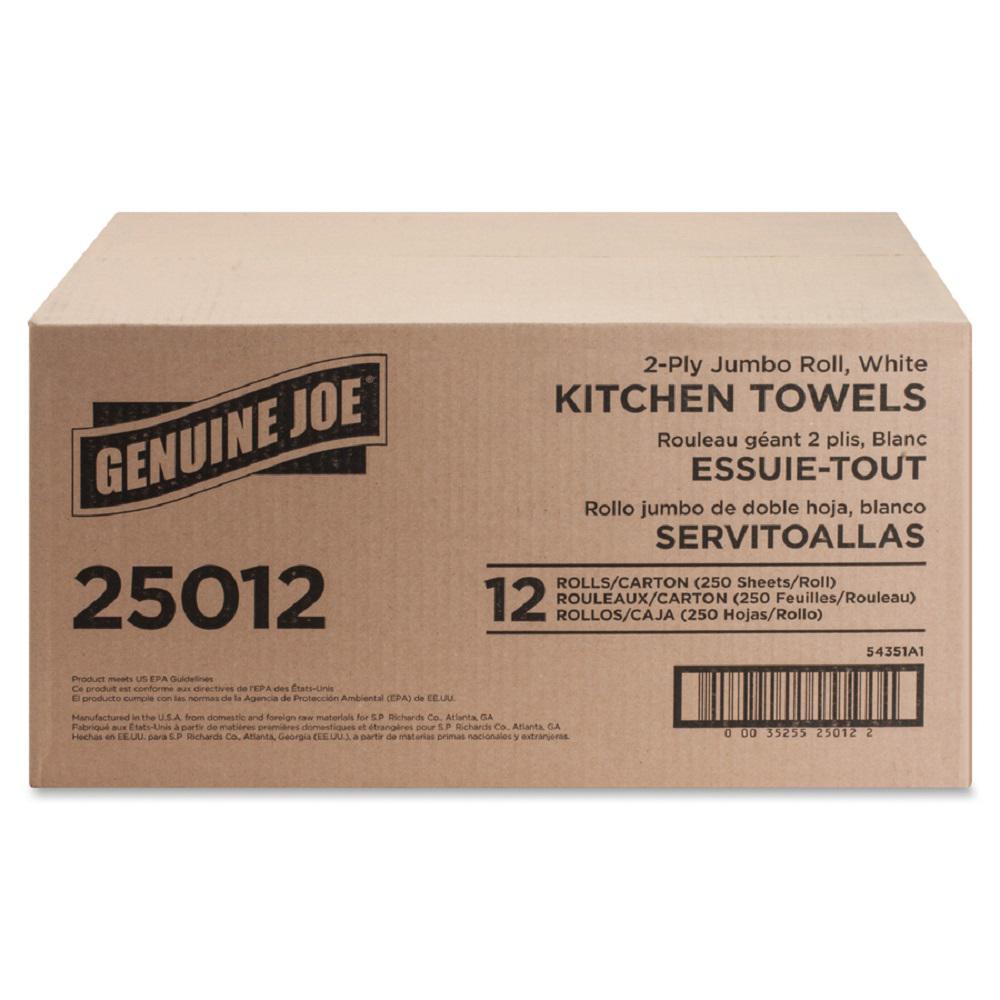 Case of 30 Genuine Joe® 85-sheet Perforated Roll Paper Kitchen Towels *NEW*NIB*