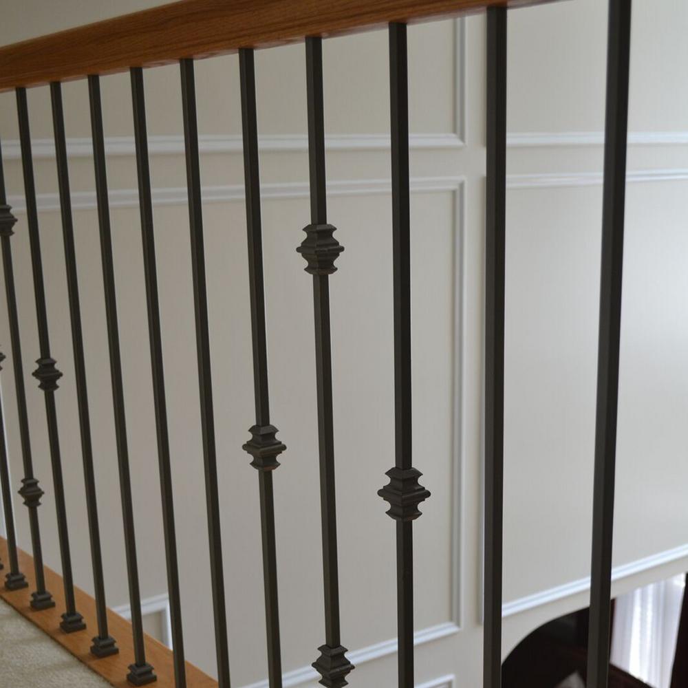 44 in Satin Black Single Twist Hollow Iron Baluster x 1//2 in