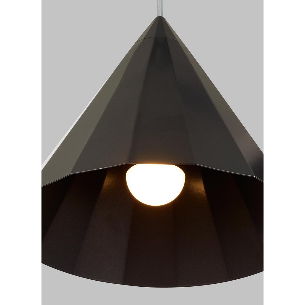 Lbl Lighting Astora 11 9 In W 1 Light Metal Gray Modern Faceted Cone Pendant With 6 Feet Of Adjustable Cloth Cord Lp962gm The Home Depot - Modern Metal Pendant Lights