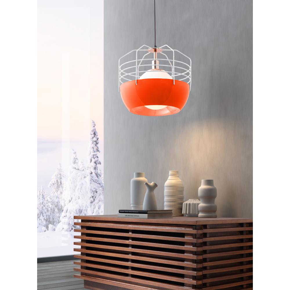 ZUO Frost 4Light White and Orange Ceiling Lamp50170 The Home Depot