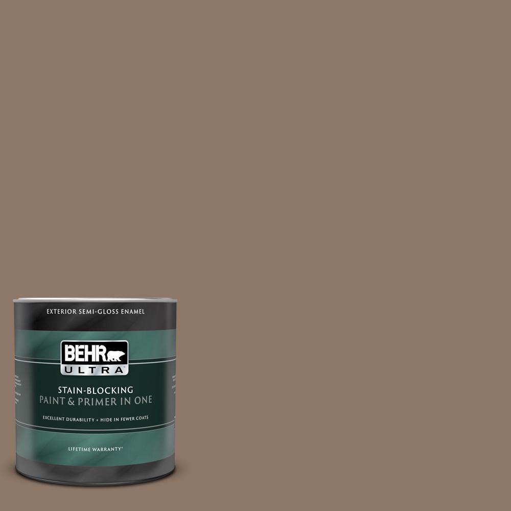 BEHR ULTRA 1 qt. #PPU5-05 Coconut Shell Semi-Gloss Enamel Exterior ...