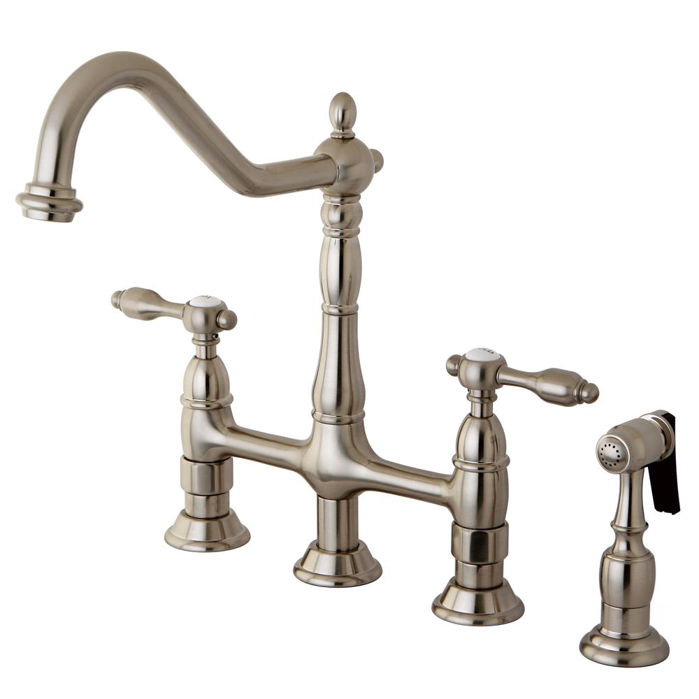 Satin Nickel Kingston Brass Bridge Faucets Hks1278talbs 64 1000 